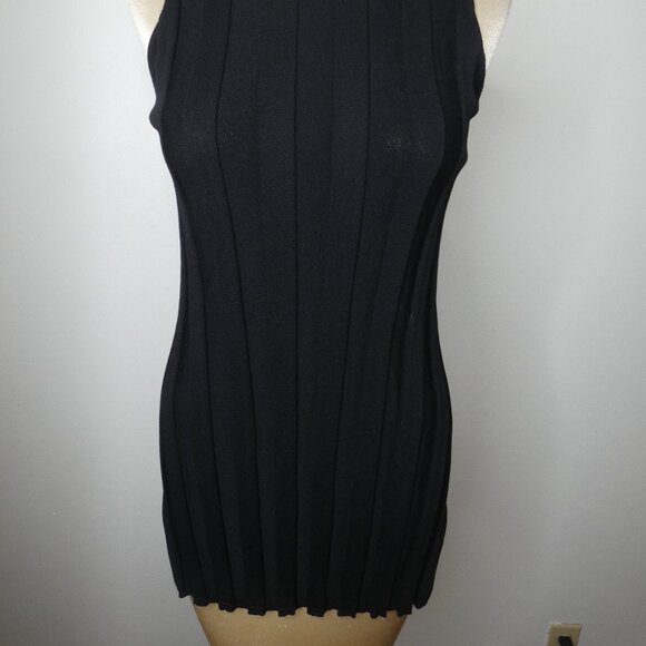 Sita Murt Spain Women's S Black Ribbed Sweater Top Sleeveless Stretch Viscose - Picture 10 of 10